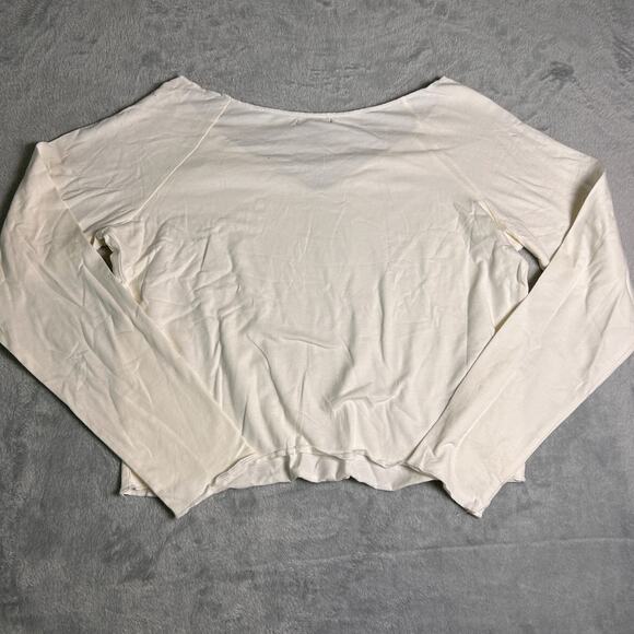 NWT Wild Fable Wide V Neck Shirt Womens XL White Lightweight Fall Layer Comfort - Picture 7 of 7